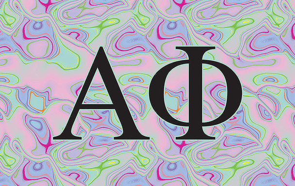 Alpha Chi Omega Sorority Flag- Iridescent Black Light 