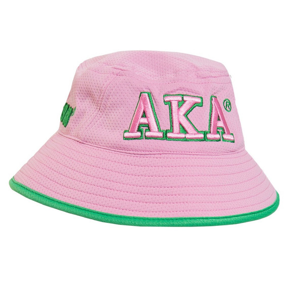 Alpha Kappa Alpha Sorority Bucket Hat-Pink/Green- Style 2