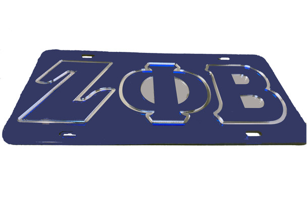 Zeta Phi Beta Sorority License Plate-Blue