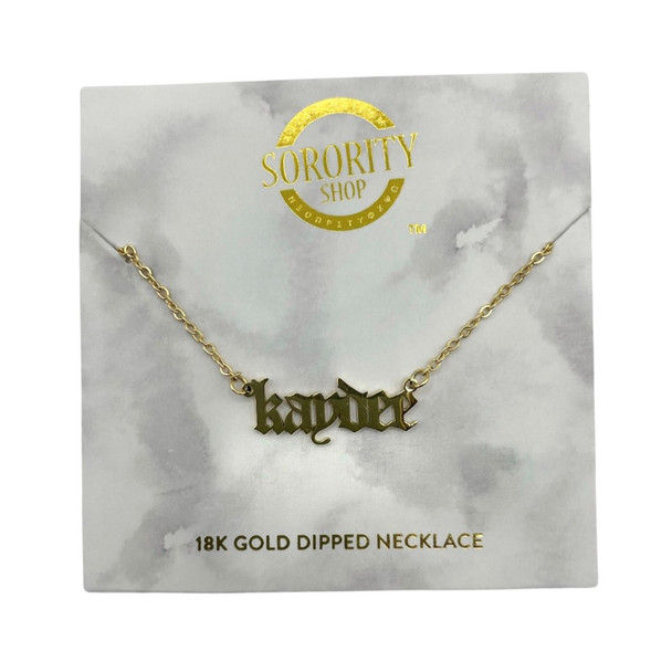 Kappa Delta Sorority Old English Necklace 