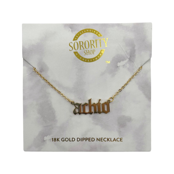 Alpha Chi Omega Sorority Old English Necklace 