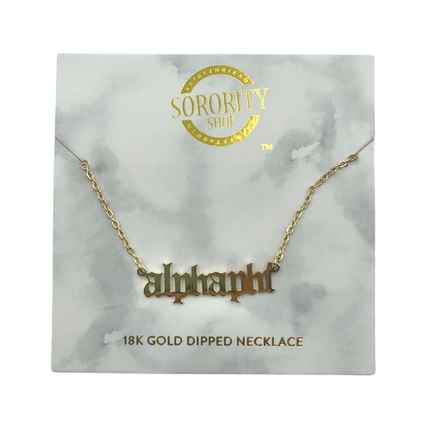 Alpha Phi Sorority Old English Necklace 