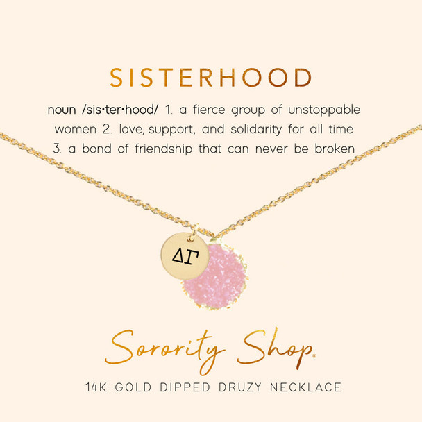 Delta Gamma Sorority Druzy Necklace 