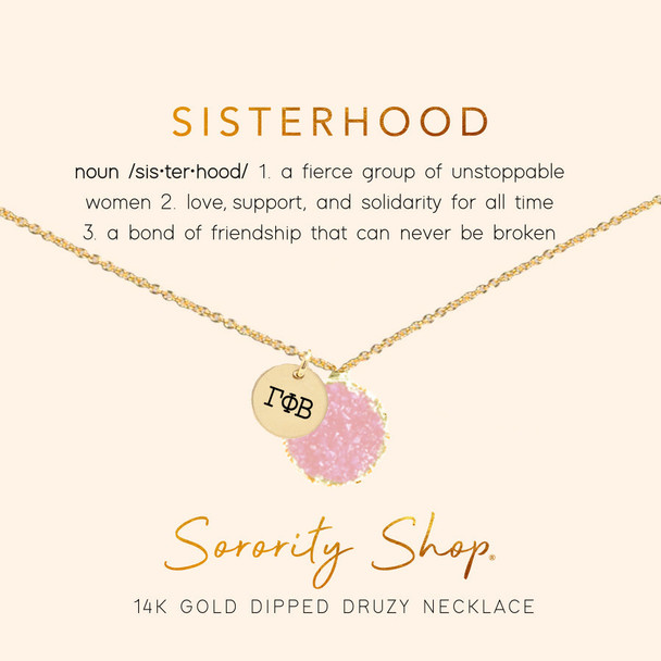 Gamma Phi Beta Sorority Druzy Necklace 