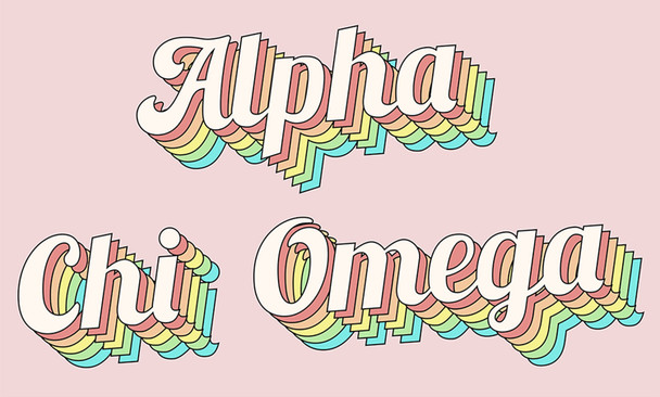 Alpha Chi Omega Sorority Flag- Retro