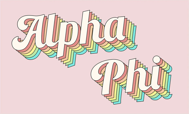 Alpha Phi Sorority Flag- Retro