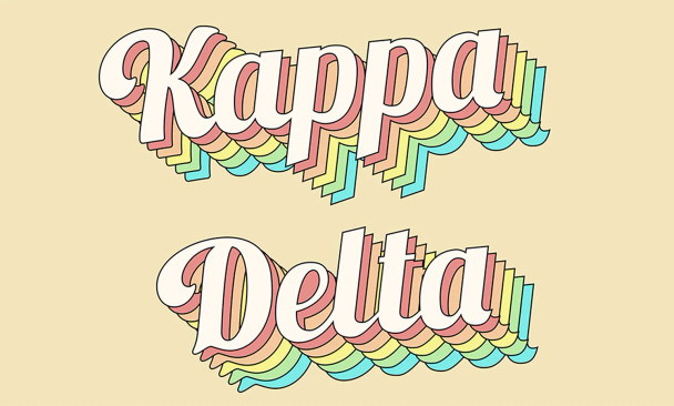Kappa Delta Sorority Flag- Retro