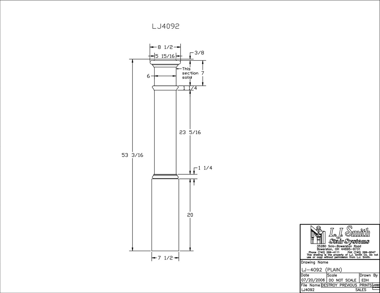 mmページ Box Newel — L.J. Smith Stair Systems