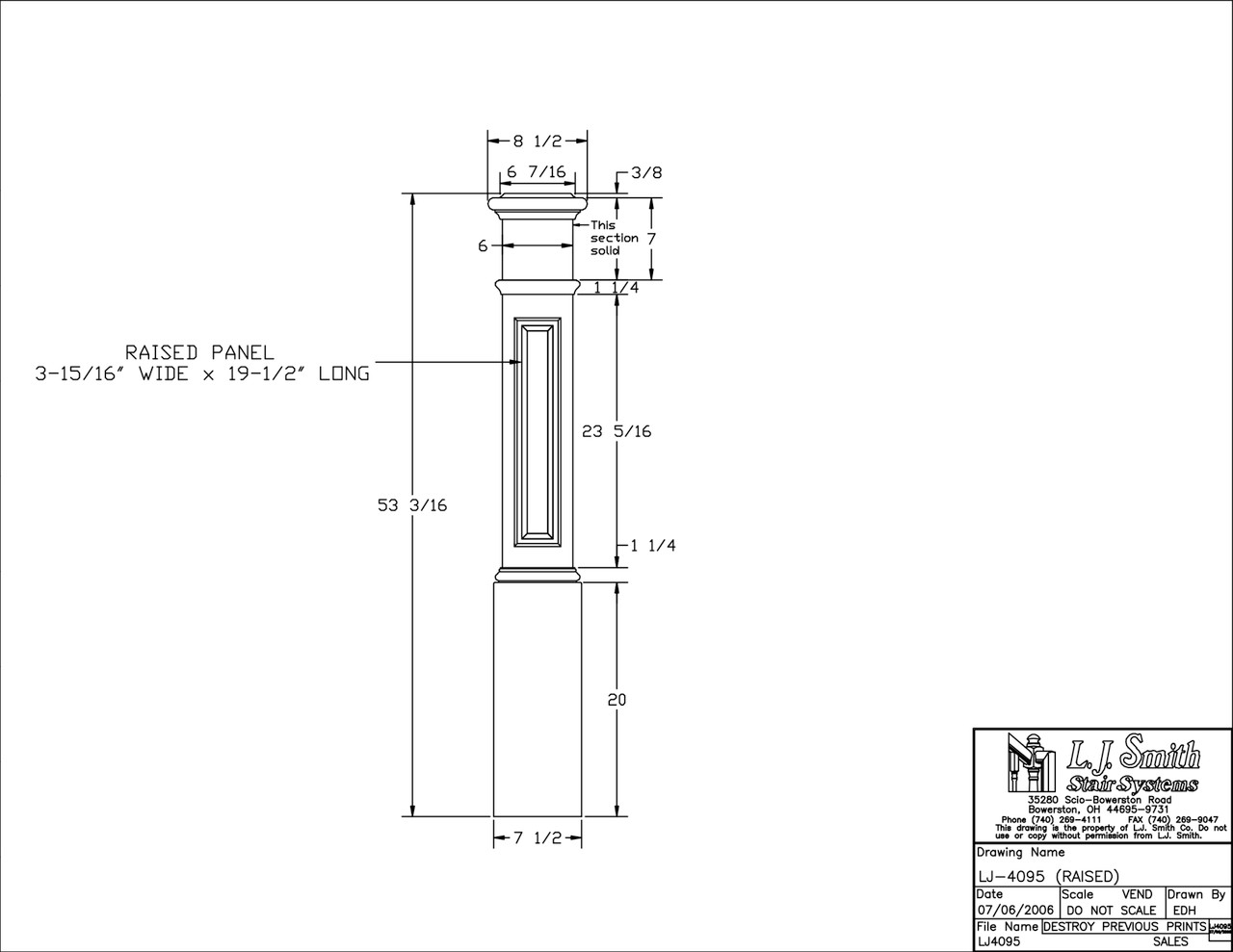 Raised Panel Box Newel — L.J. Smith Stair Systems