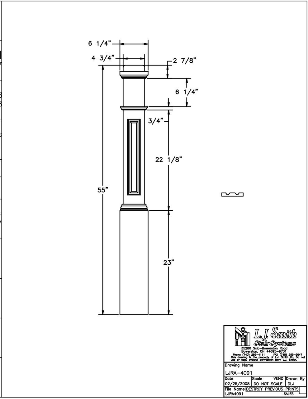Raised Panel Box Newel — L.J. Smith Stair Systems