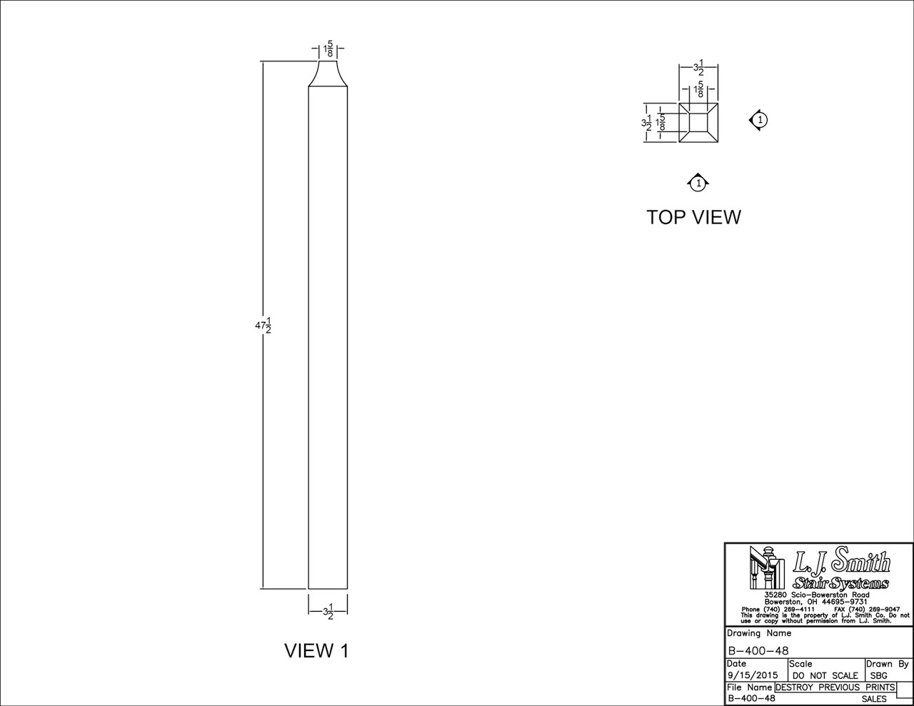 Wood Level Newel — L.J. Smith Stair Systems