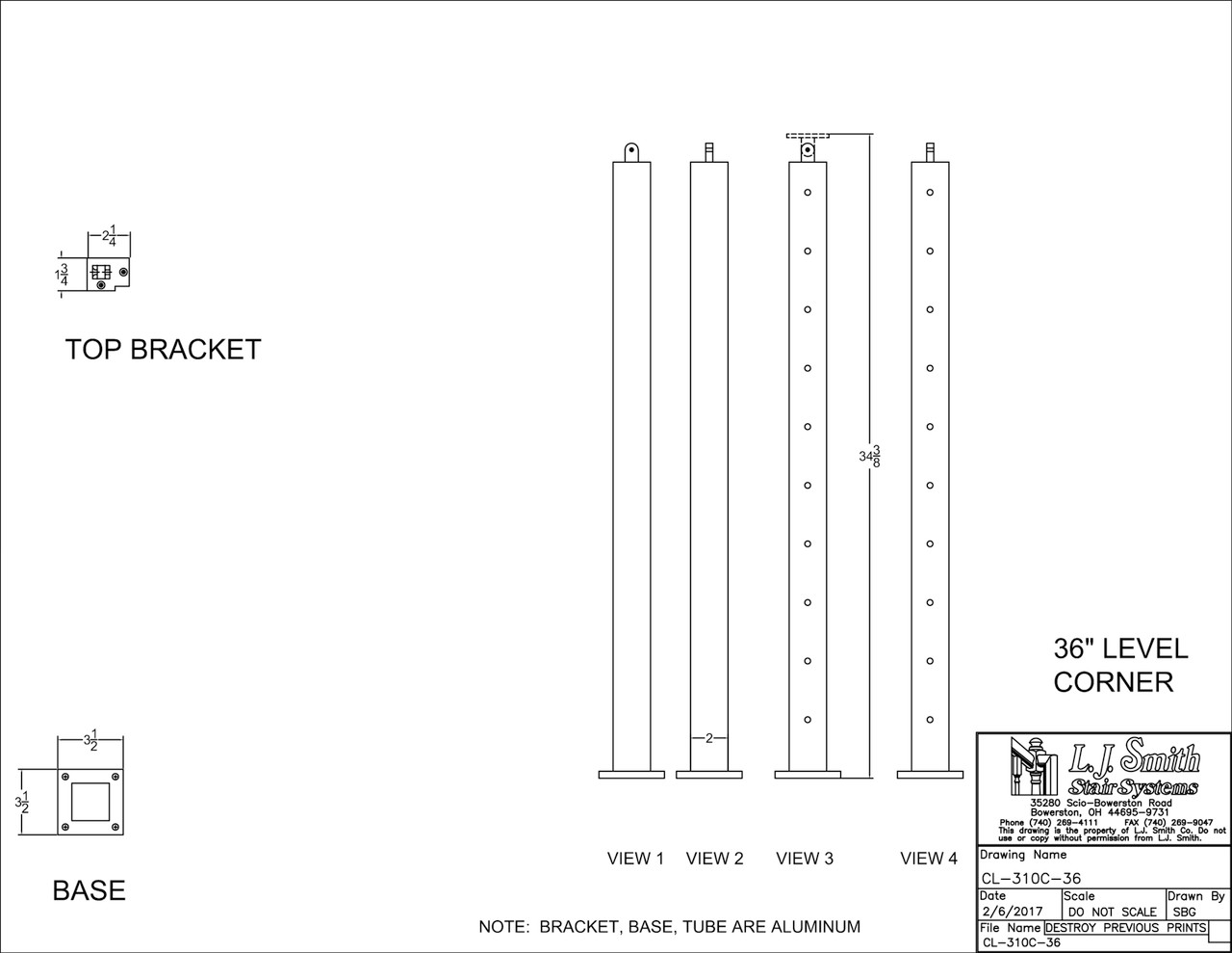 Metal Level Newel — L.J. Smith Stair Systems