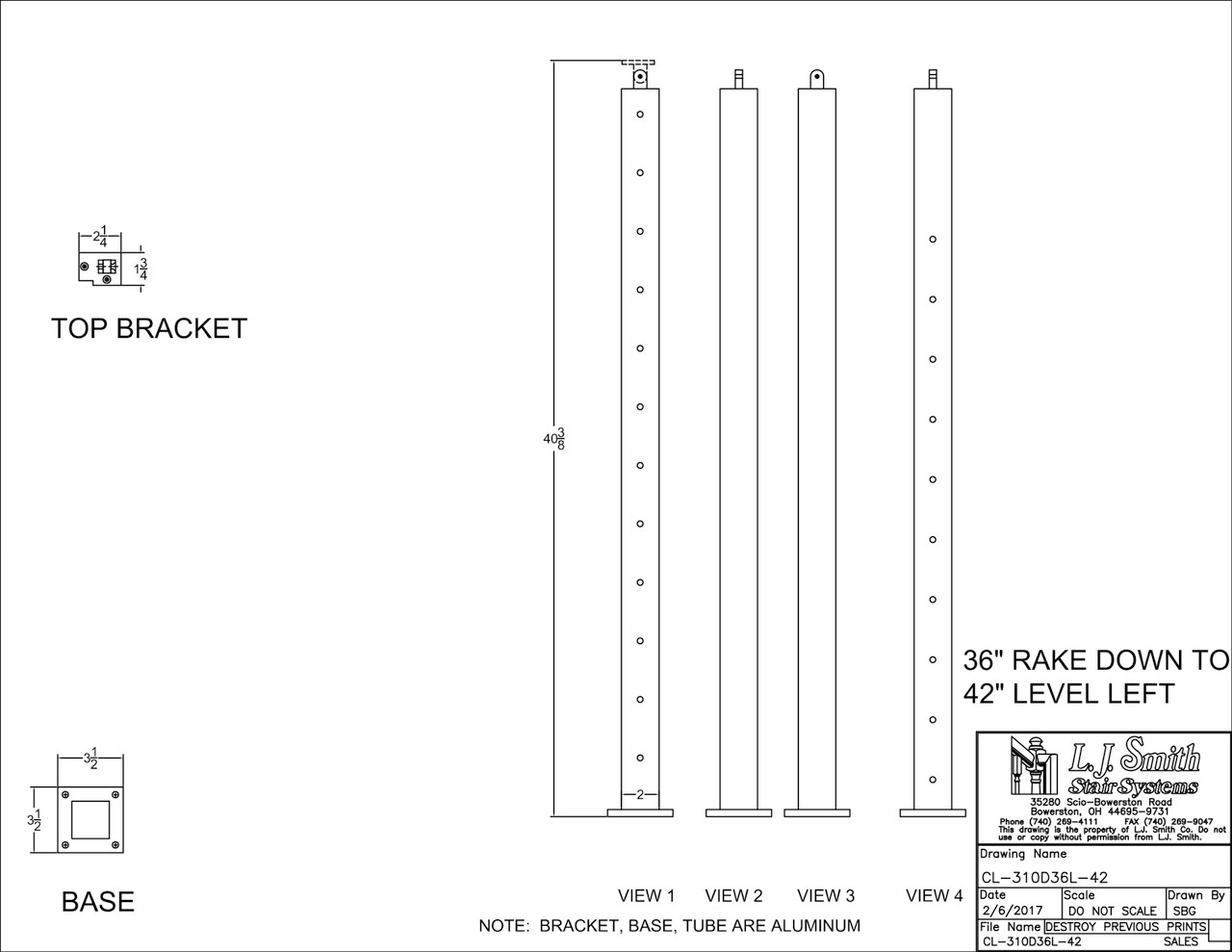 Metal Transition Newel — L.J. Smith Stair Systems