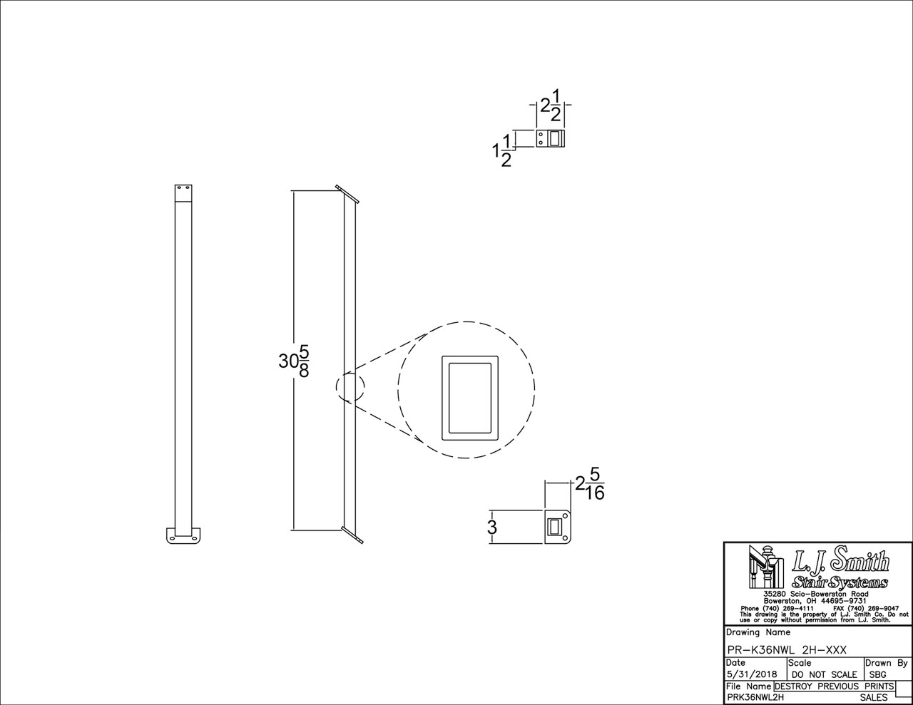 Panel Spacer Newel — L.J. Smith Stair Systems
