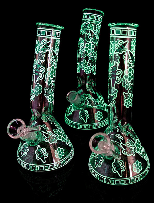 7.5" Bend Style Glow in the Dark Smoking Water Pipe-270
