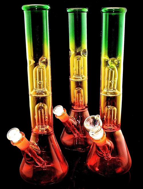 12" Double Rasta Water Pipe -1765
