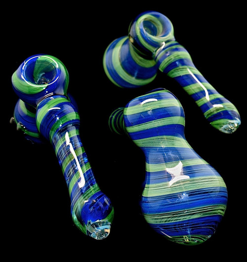 Heavy Worked Hammer Bubbler Pipe | Reversible Hammer -1973a