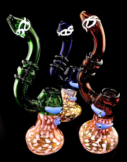 8" Smoking Glass Sherlock Bubbler -1997a