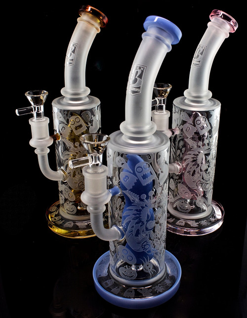 6B Glass - Bent Style Smoking Glass Water Pipe with animal style Perc-2020B17