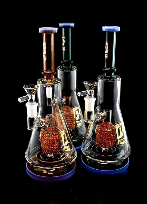 6B GLASS Straight Stem Shower Perc Bong Water Pipe 12 Inch-2020B01