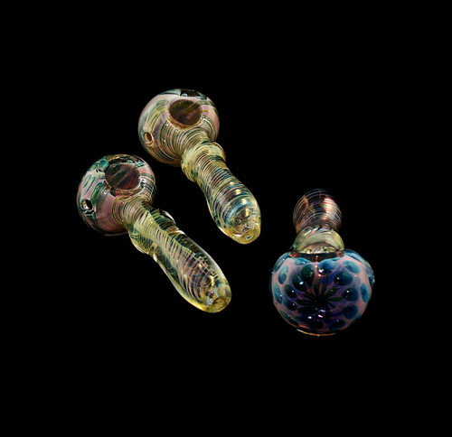 Wholesale natural organic green yellow blue color glass smoking -1513