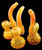 Gold Fumed Glass Sherlock Bubbler | Outer Limit Sales -1964