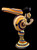 Reverse Gold Fumed Spiked Colored Glass Hammer Bubbler -1944a