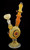 Gold Flaming Sherlock Bubblers Smoking Glass Water Pipe -1947a