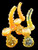 Medium Gold Fumed Glass Sherlock Bubbler - Outer Limit Sales -1959a