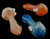 Silver Fumed Frit Spiral Striped Glass Pipe -1911