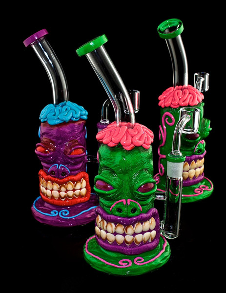 Colorful Smoking Glass Water Pipe With 14mm quartz banger -489