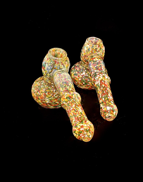 7" Frit Glass Hammer Bubbler-261
