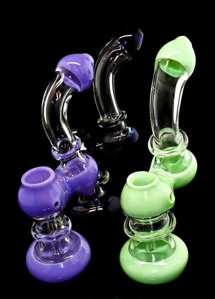 8" Sherlock Bubbler Tobacco Smoking Glass Pipe Bubbler Glass Hand Pipes-297a