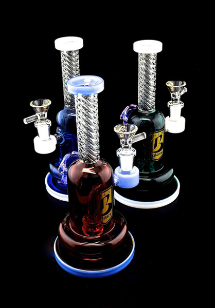 6B GLASS - 9" Twisted Water pipe Colorful | Outer Limit Sales-2020B60