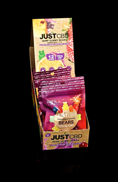 JUST CBD -GUMMIES-12 COUNT DISPLAY GUMMY BEARS 100MG-831