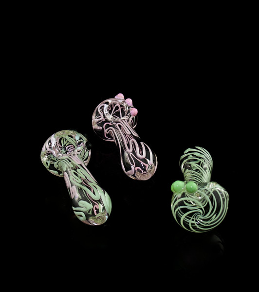 4" Purple & Pink Smoking Glass Pipe |Outer Limit Sales-156