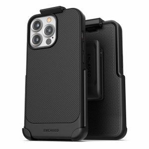 Encased Thin Armor Case iPhone 13 Pro Max with Belt Clip Holster - Black