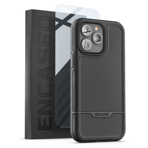 Encased Rebel Case with Screen Protector iPhone 14 Pro Max - Black