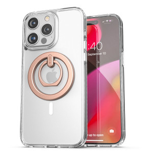 Encased Magsafe Clear Case iPhone 15 Pro Max with MagSafe Gold Ring - Clear