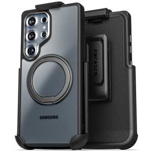 Encased Kickstand Case Samsung Galaxy S25 Ultra with Belt Clip Holster - Black