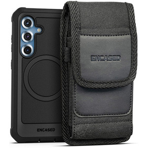 Encased Falcon Case Samsung Galaxy S25+ Plus with Belt Clip Pouch - Black