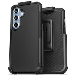 Encased Challenger Case Samsung Galaxy S25 with Belt Clip Holster - Black