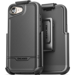 Encased Rebel Case iPhone 16e with Belt Clip Holster - Black