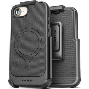 Encased Thin Armor Case iPhone 16e with Belt Clip Holster - Black