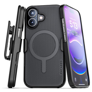 Encased Slimline Case iPhone 17 with Belt Clip Holster - Black