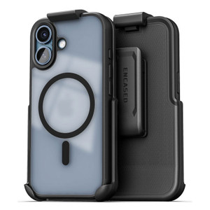Encased Frosted  SlimShield Case iPhone 17 with Belt Clip Holster - Black/Clear