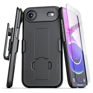 Encased DuraClip Case iPhone 17 Air with Belt Clip Holster and Screen Protector - Black Encased DuraClip Case iPhone 17 Air with Belt Clip Holster and Screen Protector - Black