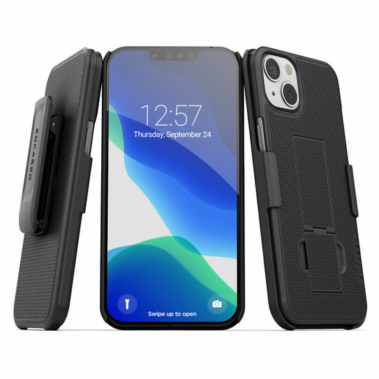 Encased Duraclip Combo Case iPhone 13 Mini with Belt Clip Holster - Black