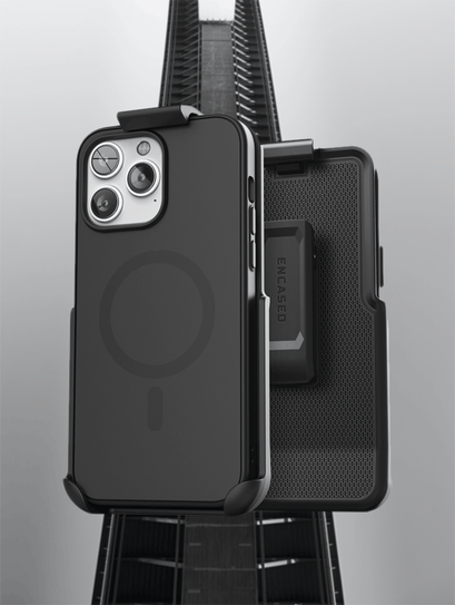 Encased Slimshield Magsafe with Belt Clip Holster Case iPhone 14 Pro Max - Black
