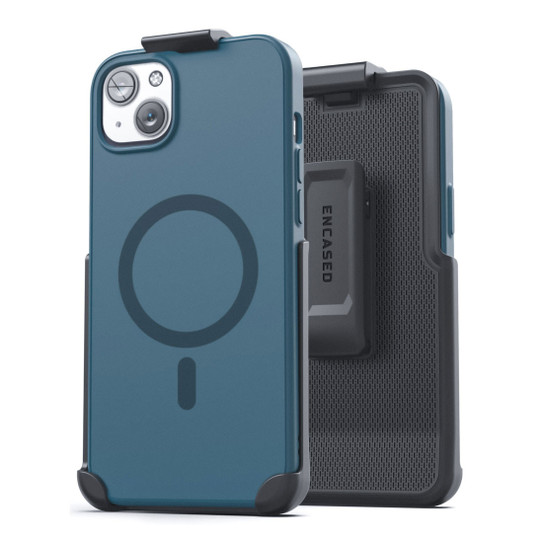 Encased Slimshield Magsafe with Belt Clip Holster Case iPhone 14 - Blue